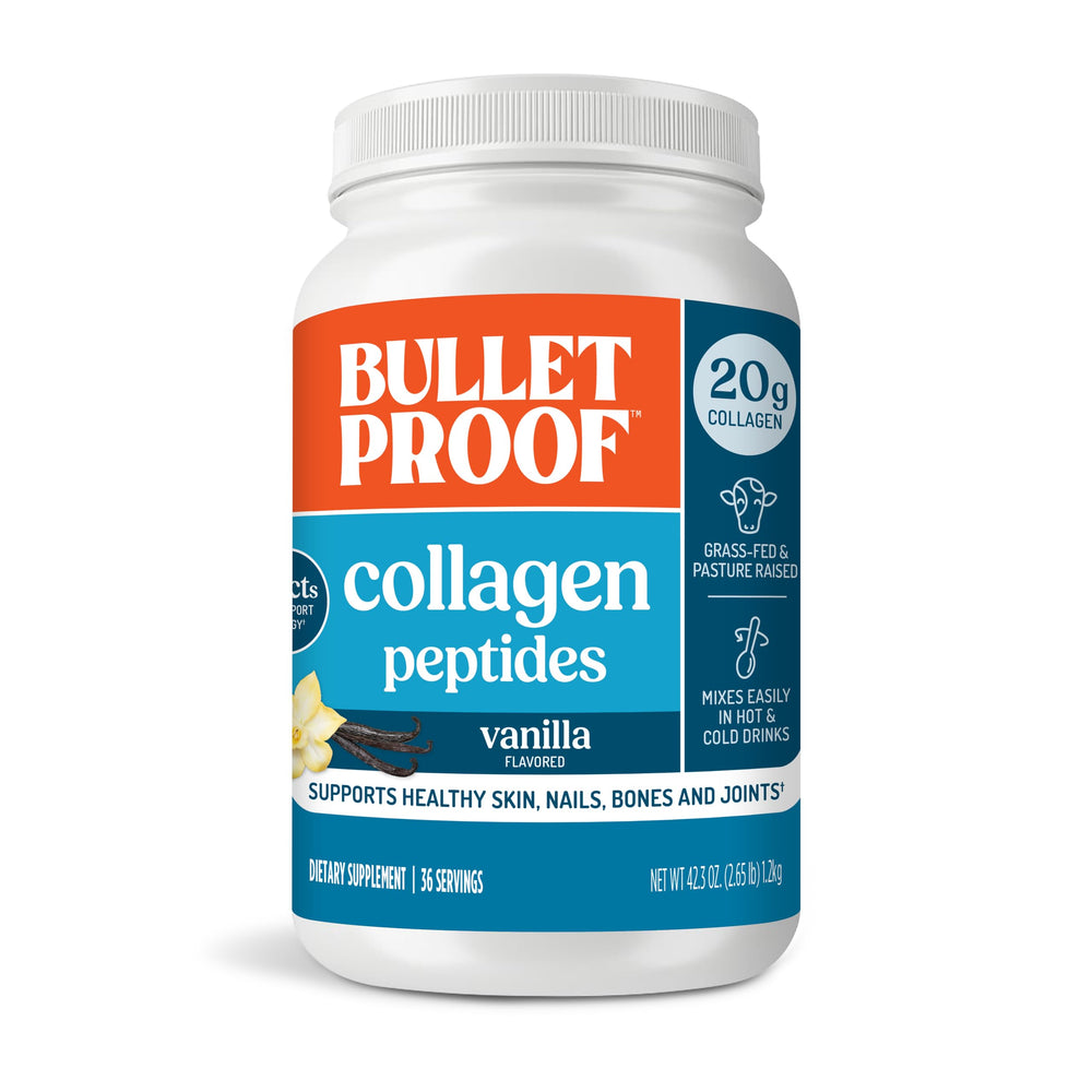 Bulletproof Vanilla Collagen packaging showing value-sized container for daily protein