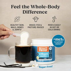 Pouring into hot water for a soothing, warm collagen-rich drink.