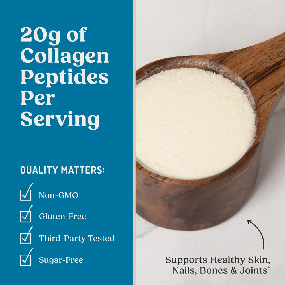 Bulletproof Vanilla Collagen powder blended in a smoothie