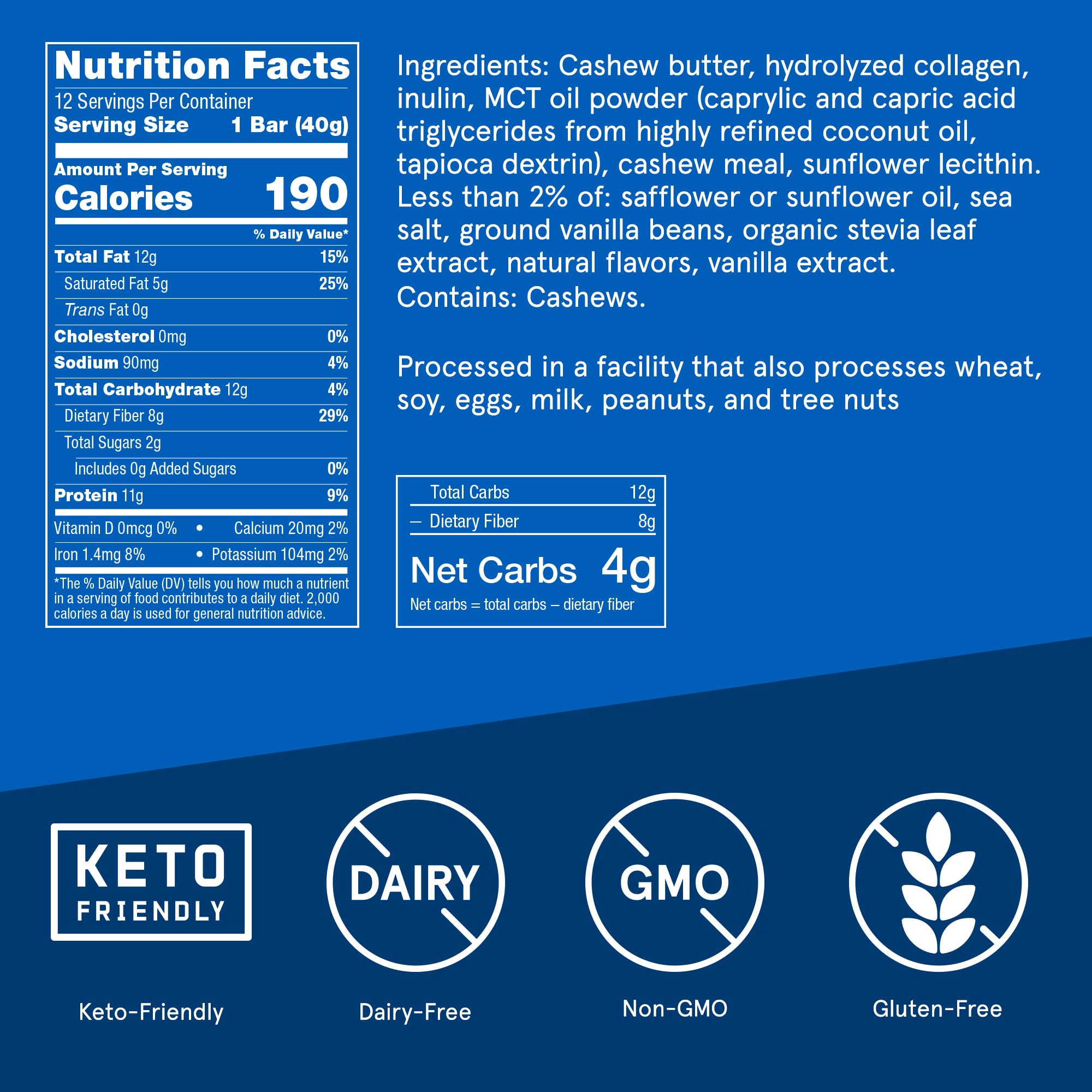 Bulletproof Vanilla Shortbread Bar, on-the-go box; protein fueling between meals and cravings.