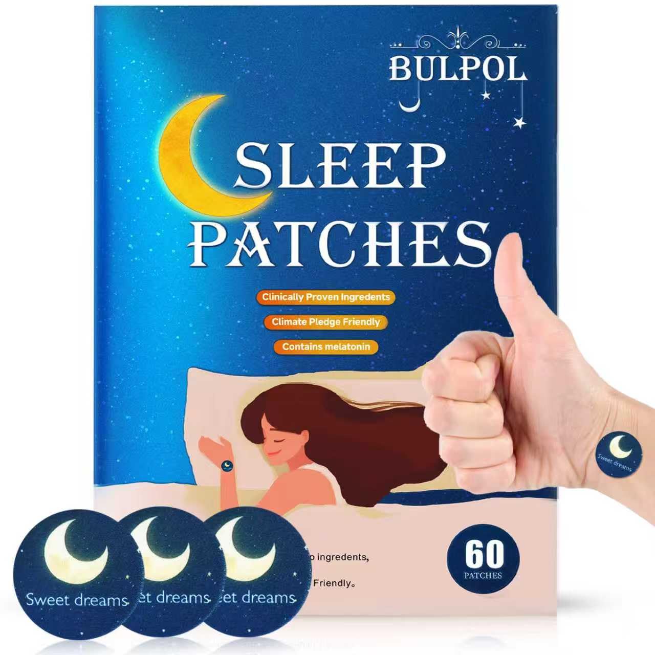 BULPOL Sleep Patches 60-pack box for easy nightly use with natural ingredients.