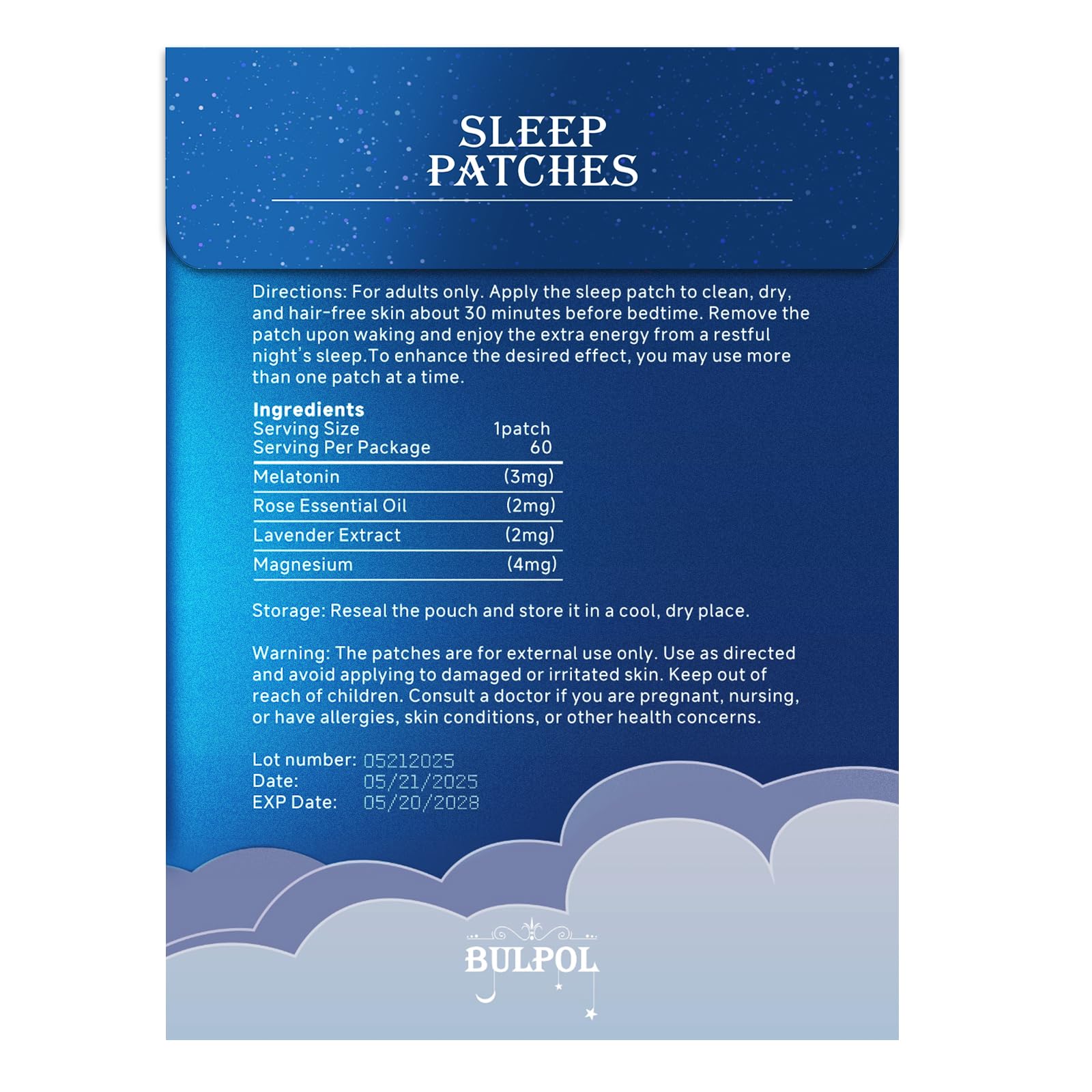 BULPOL Sleep Patches ready on nightstand for easy bedtime routine.