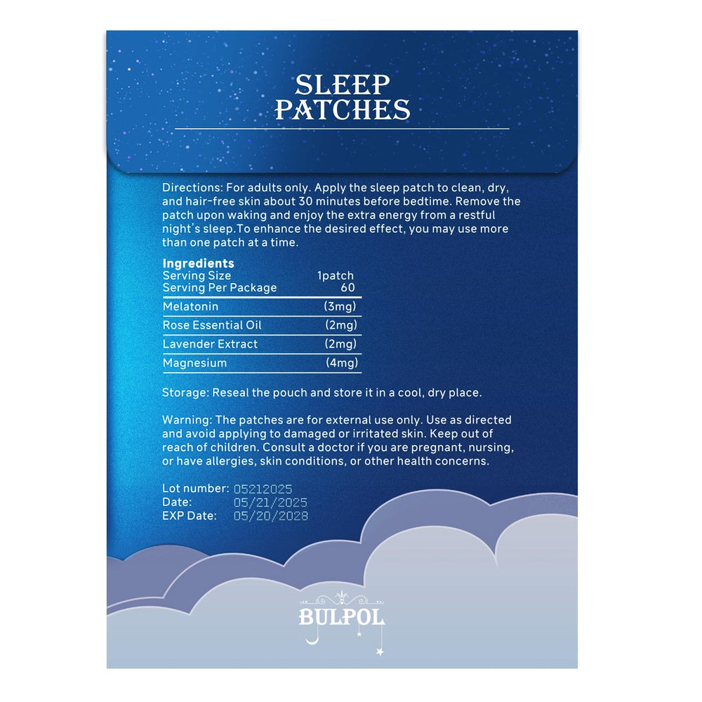 BULPOL Sleep Patches ready on nightstand for easy bedtime routine.
