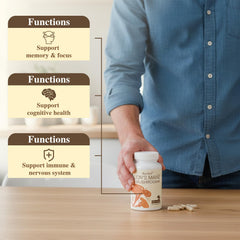 Bunkell Lion's Mane packaging label emphasizing 1,000mg per serving.