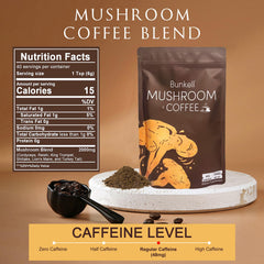 Bunkell Mushroom Coffee cup steams, inviting a smooth start to your day.