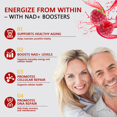 Buporai NAD with Resveratrol, Quercetin, and PQQ for antioxidant support.