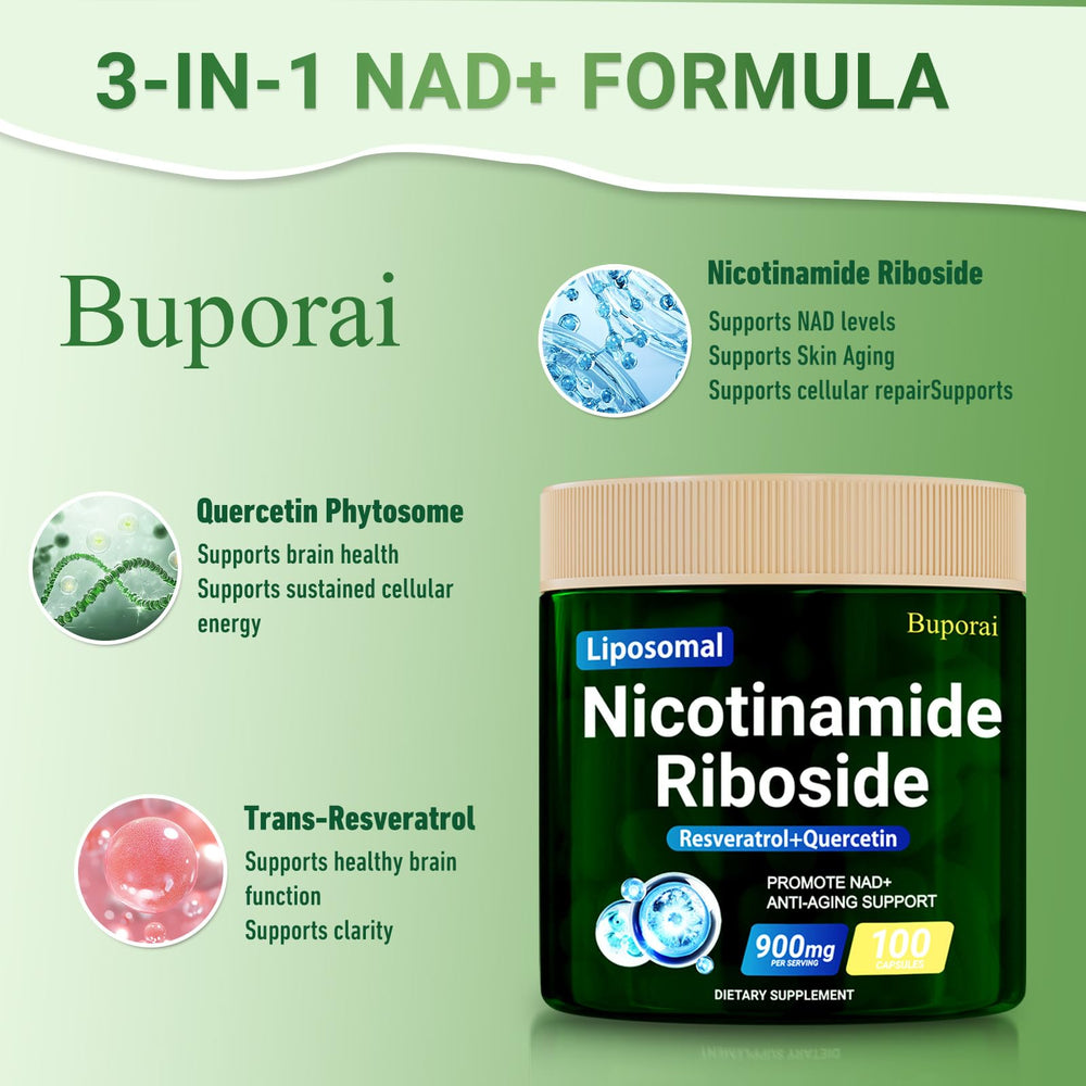 Buporai Nicotinamide Riboside liposome visualization for enhanced absorption.