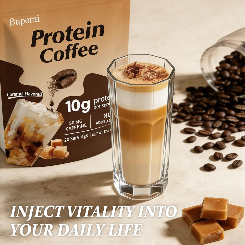 Buporai Protein Coffee Powder tasting sip for focus