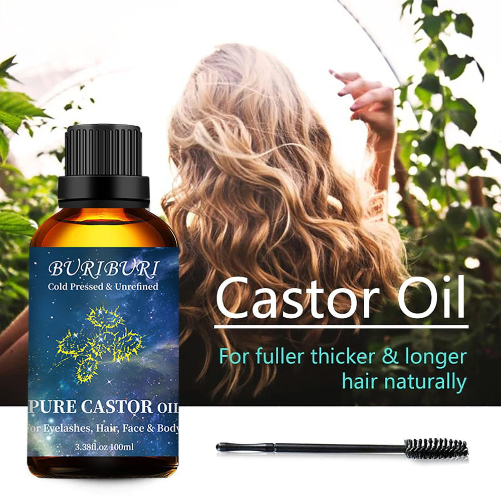 BURIBURI Castor Oil with applicator kit for precise topical application