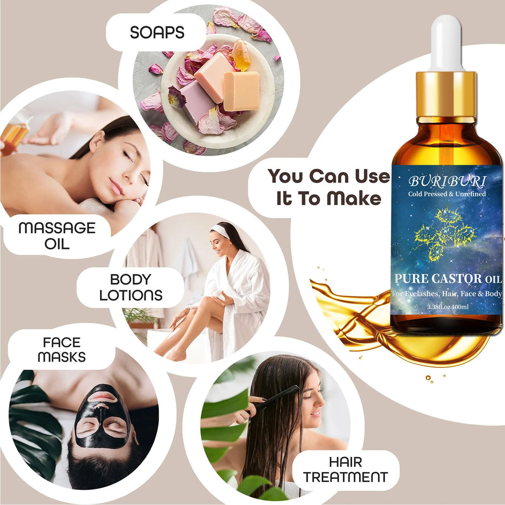 BURIBURI Castor Oil skin care for moisture and scar care