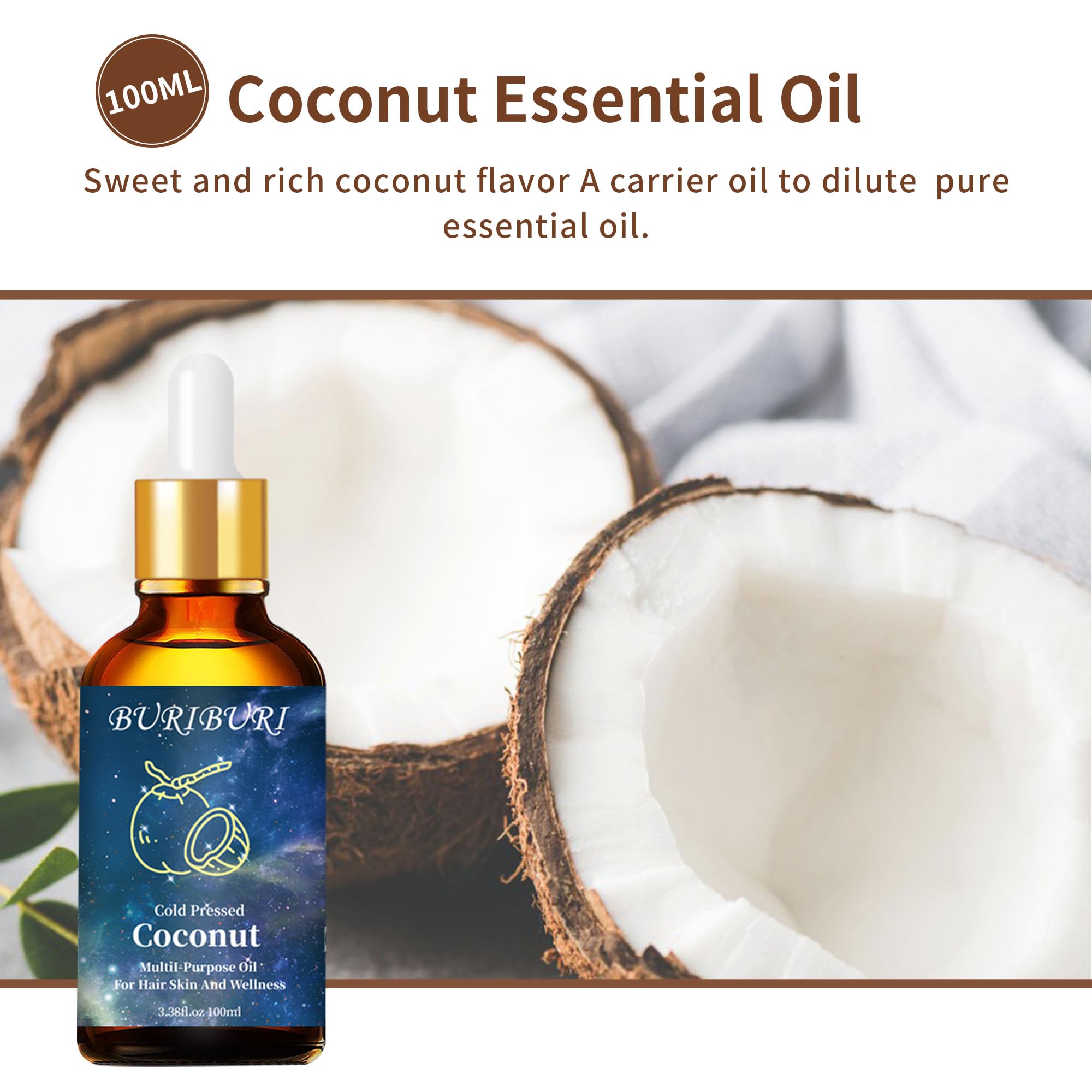 BURIBURI Coconut Essential Oil used in diffusers for subtle tropical scent