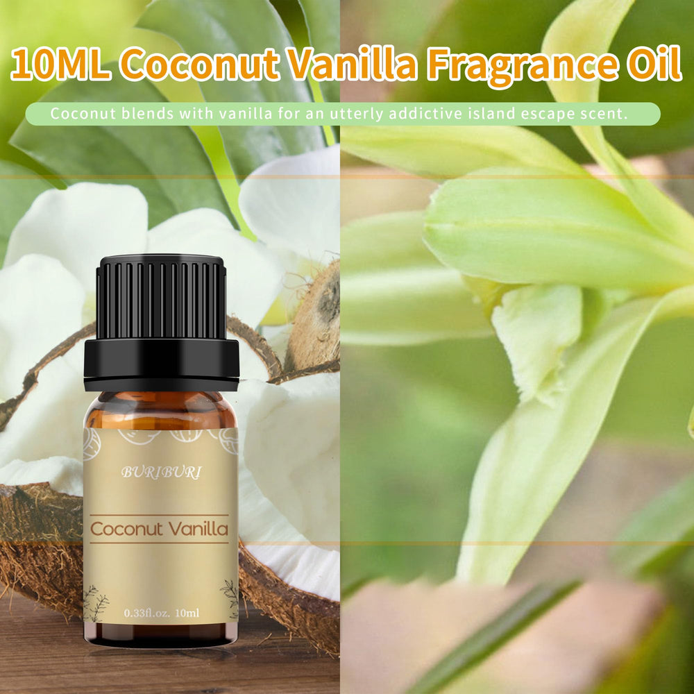 BURIBURI Coconut Vanilla fragrance oil enhances diffuser scent in any room