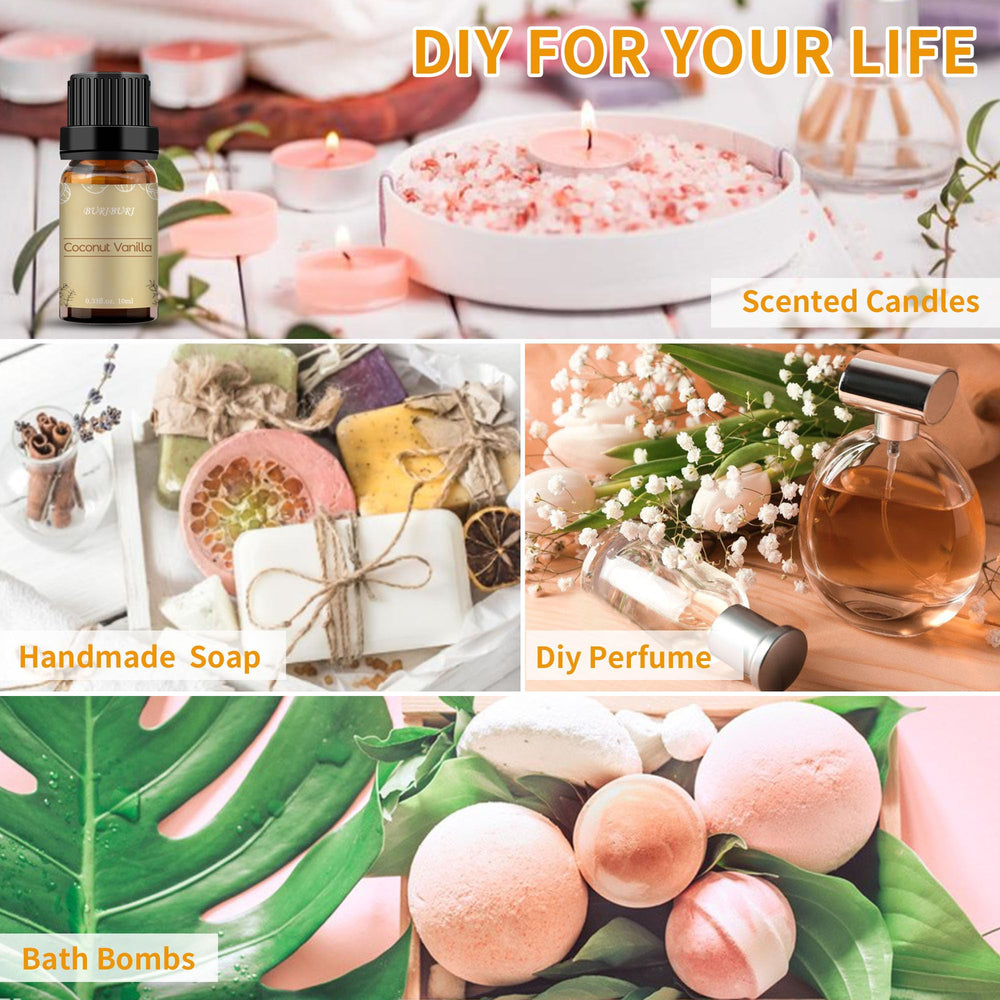 BURIBURI Coconut Vanilla fragrance for massage setups when diluted properly