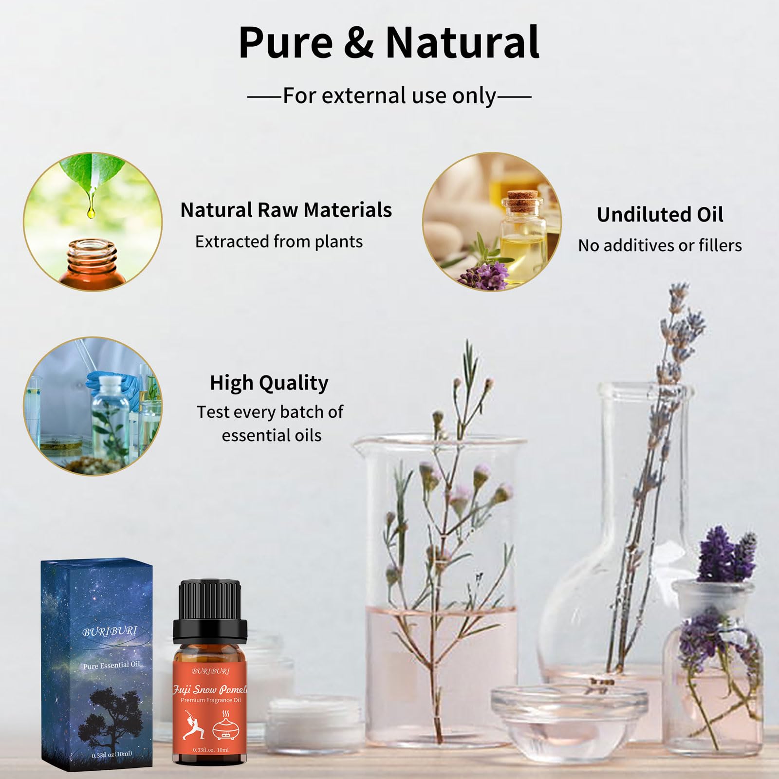 BURIBURI hotel scent blend in elegant arrangement for homes