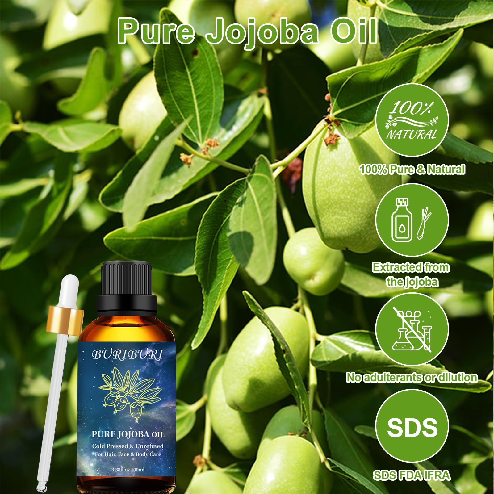 BURIBURI jojoba oil beard care for a soft look