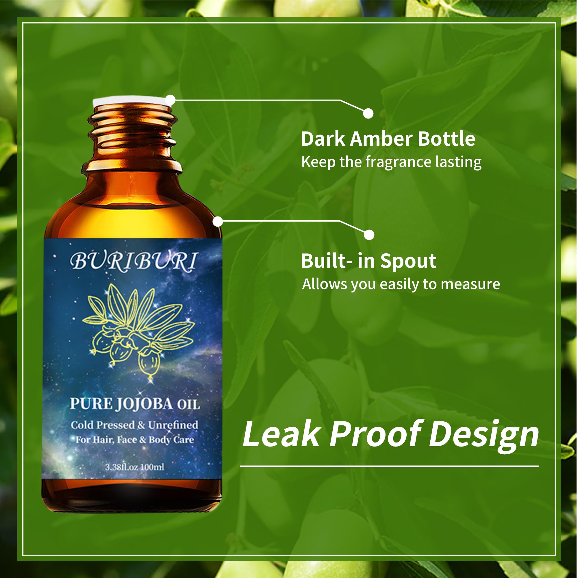 BURIBURI jojoba oil for hair to counter dry ends