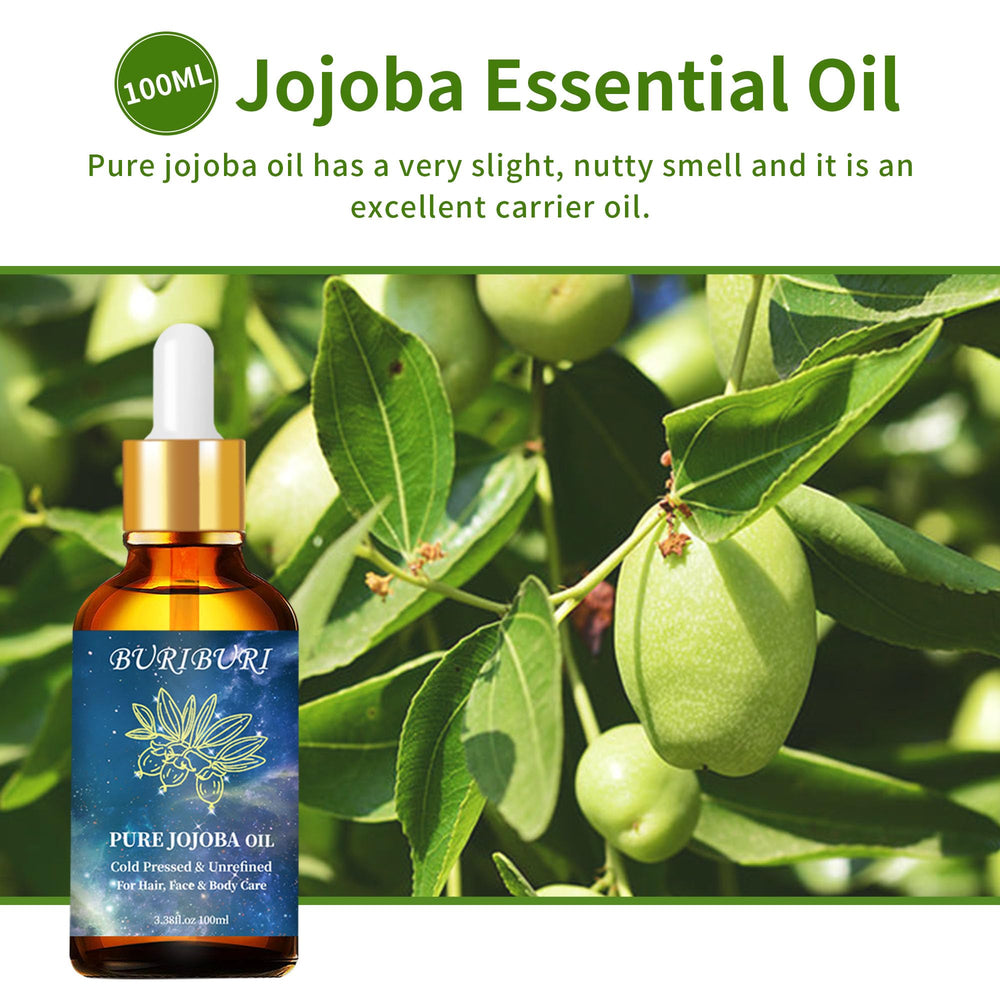 BURIBURI jojoba oil pour for easy, mess-free application