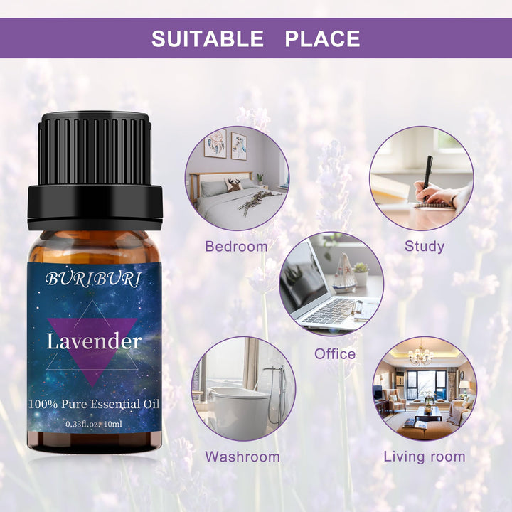 BURIBURI lavender oil label and cap for premium packaging