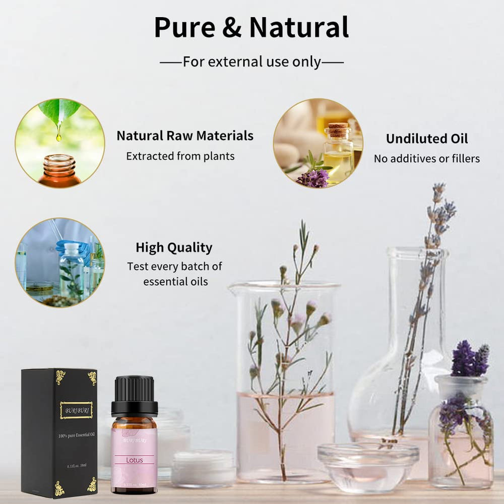 BURIBURI Lotus essential oil added to bath for a soothing ritual.