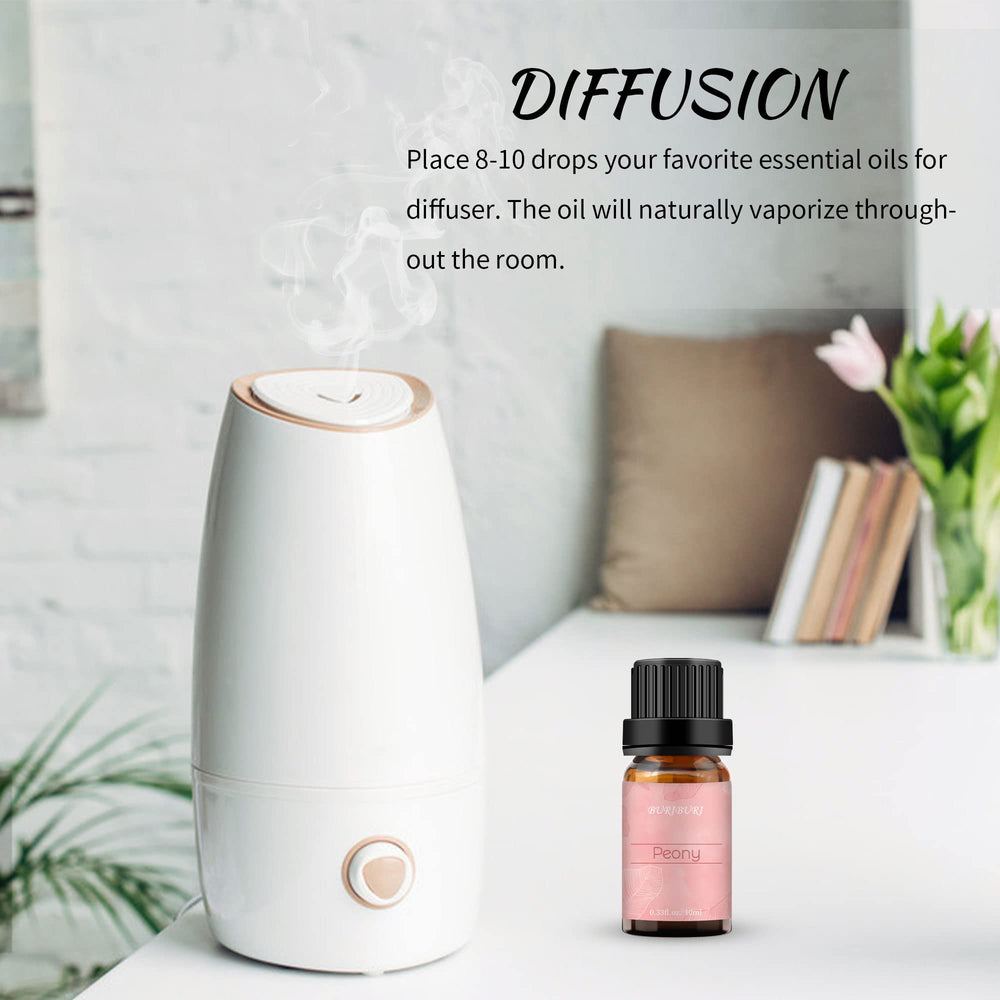 BURIBURI Peony essential oil for crafting fragrant candles.