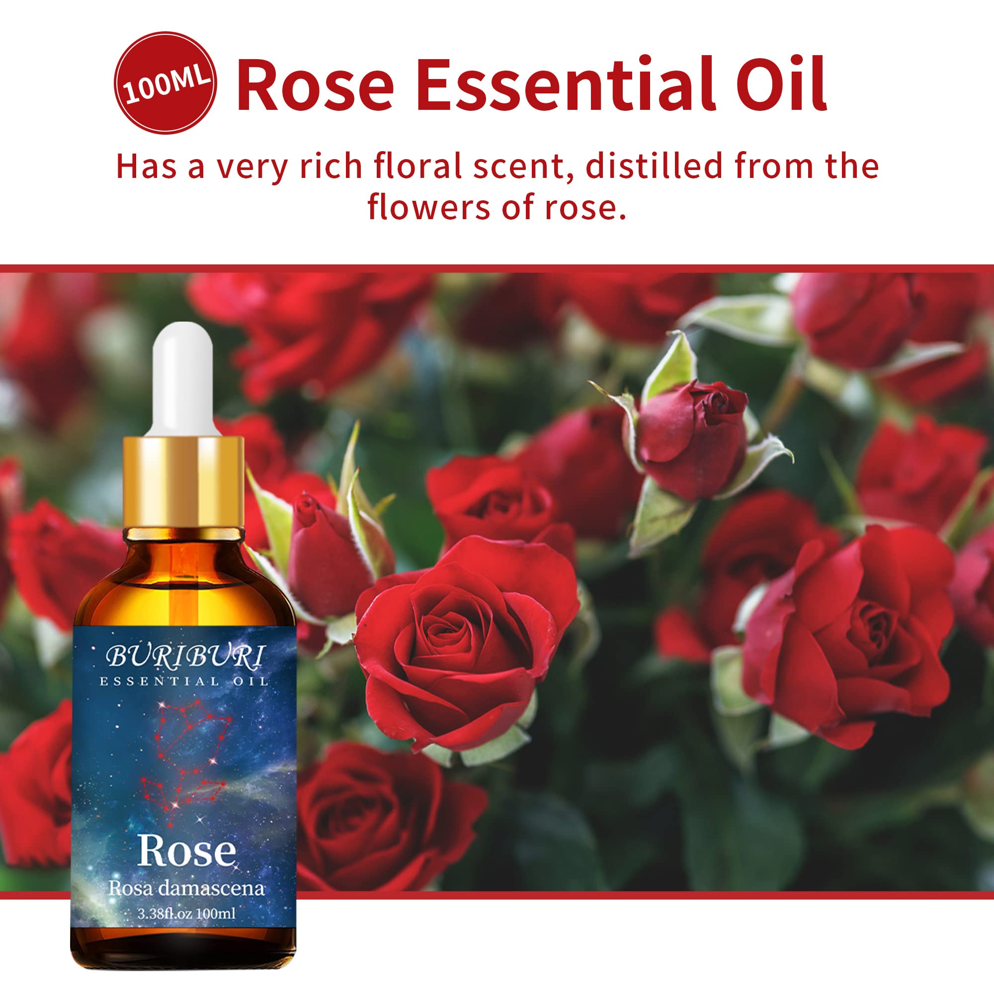 BURIBURI Rose Essential Oil gift packaging for thoughtful aromatherapy gifts