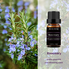 Close-up drops of BURIBURI rosemary oil for scent layering and uses.
