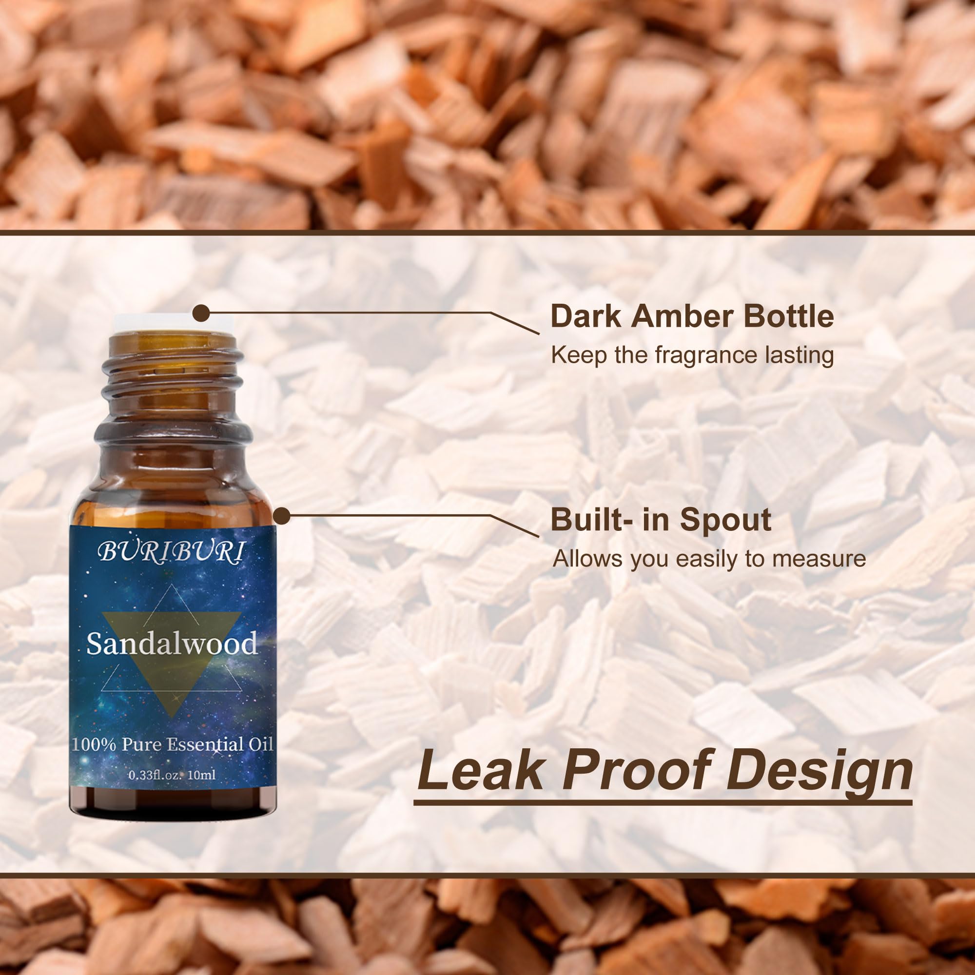 Sandalwood oil from BURIBURI ready for safe dilution before topical use