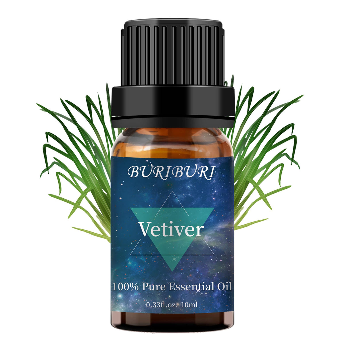 BURIBURI Vetiver oil in amber bottle ready for diffusion and DIY blends.
