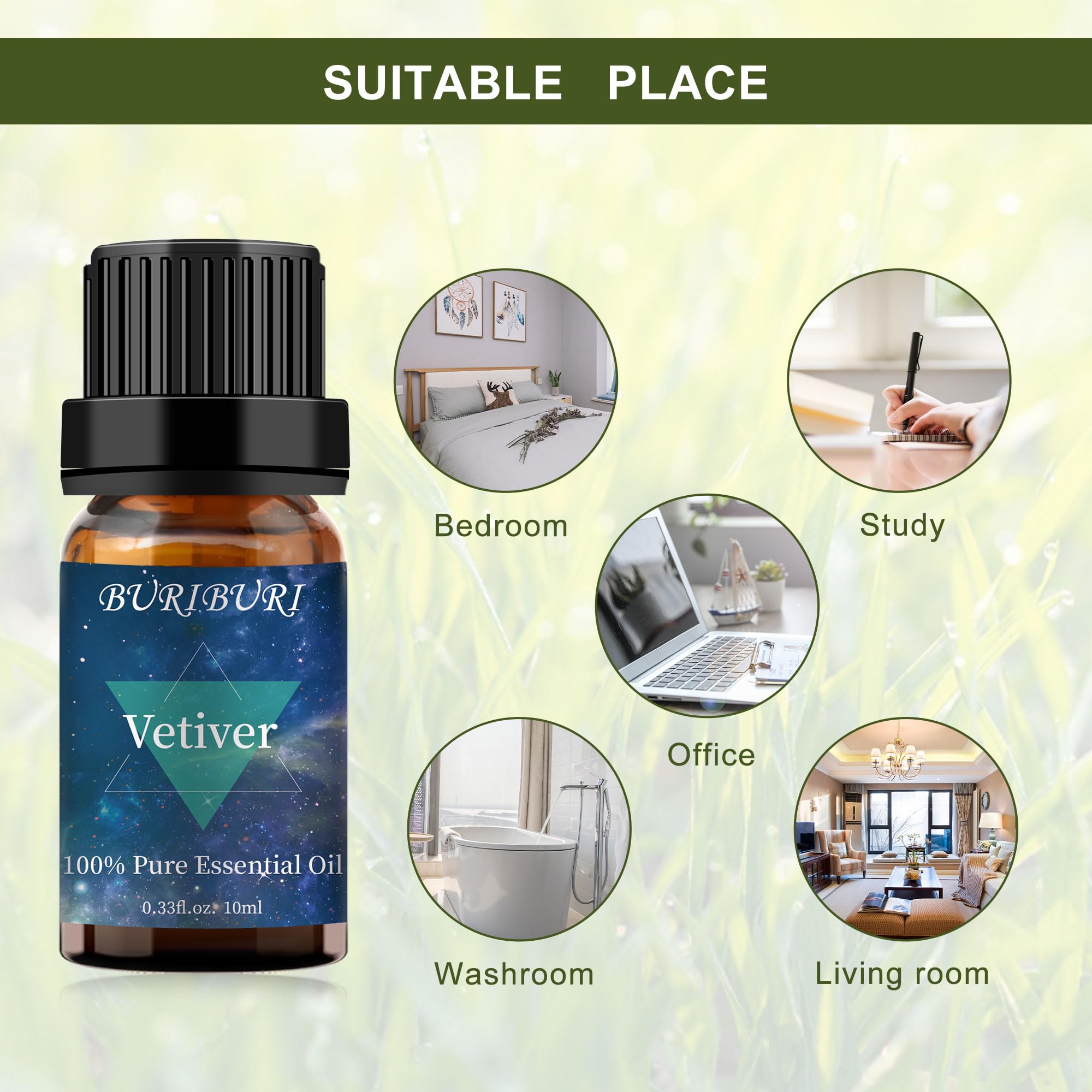 Vetiver roots image showing BURIBURI essential oil origin.