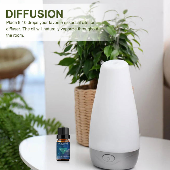 Amber bottle with label highlights undiluted oil for diffusers.