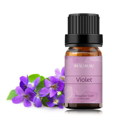 BURIBURI Violet Essential Oil 10ml bottle in amber glass preserves purity for diffusers.