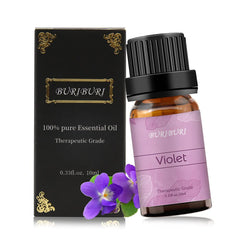 BURIBURI violet oil diffuser blend for calming home ambiance.
