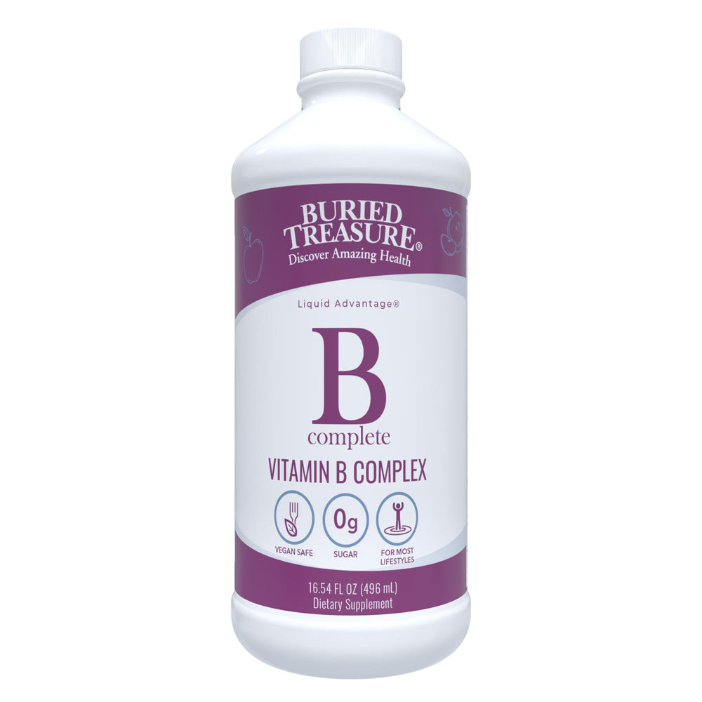 Buried Treasure B Complete bottle pour demonstrates sugar-free liquid for easy on-the-go dosing