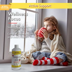 Buried Treasure Raspberry flavor bottle with clear label supports kid-friendly routines.