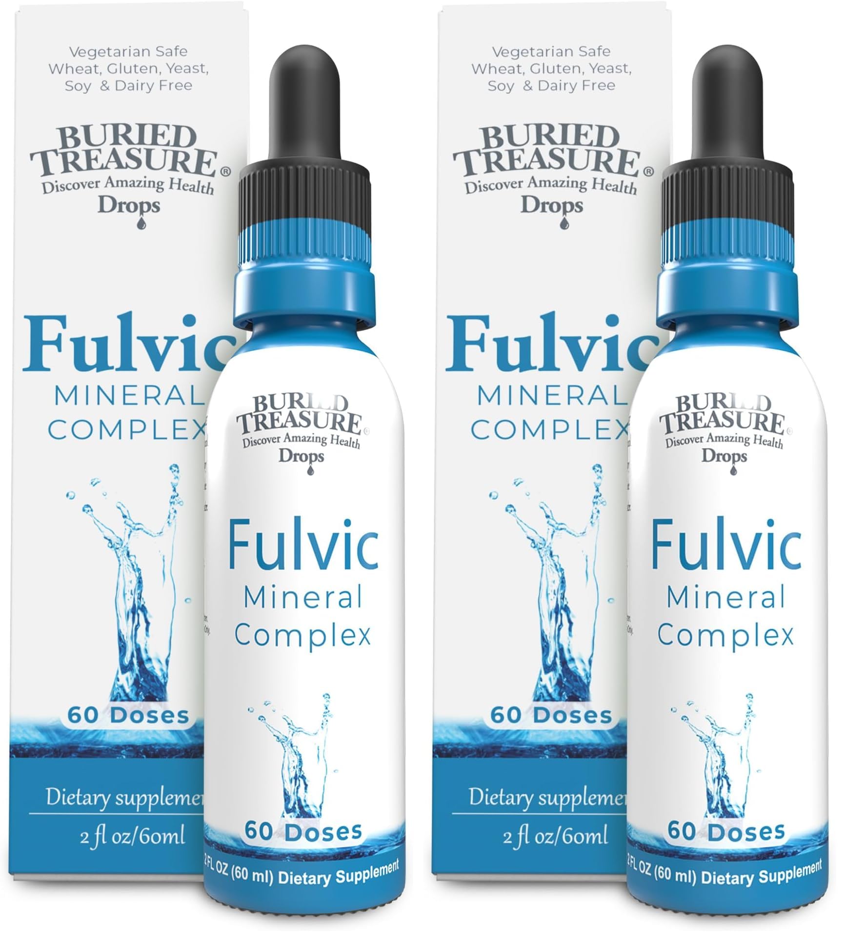 Buried Treasure Fulvic Mineral Drops bottle for daily hydration and mineral balance