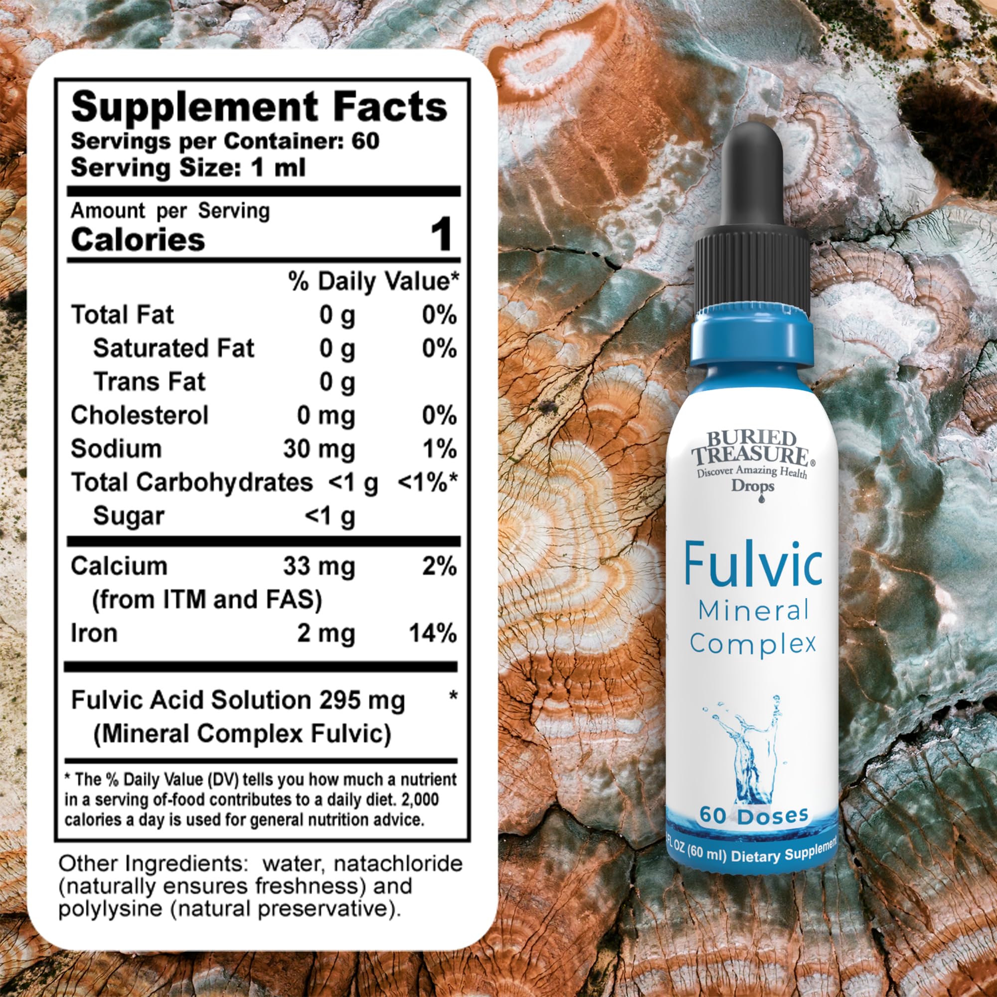 Pouring Buried Treasure Fulvic Mineral Drops for electrolyte support