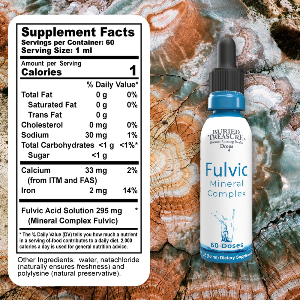 Pouring Buried Treasure Fulvic Mineral Drops for electrolyte support