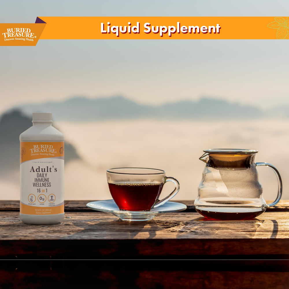 Buried Treasure Immune Wellness packaging communicates natural, potent immune support options.