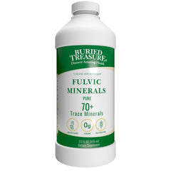 Buried Treasure Liquid Advantage Fulvic Minerals bottle with label visible for daily mineral intake