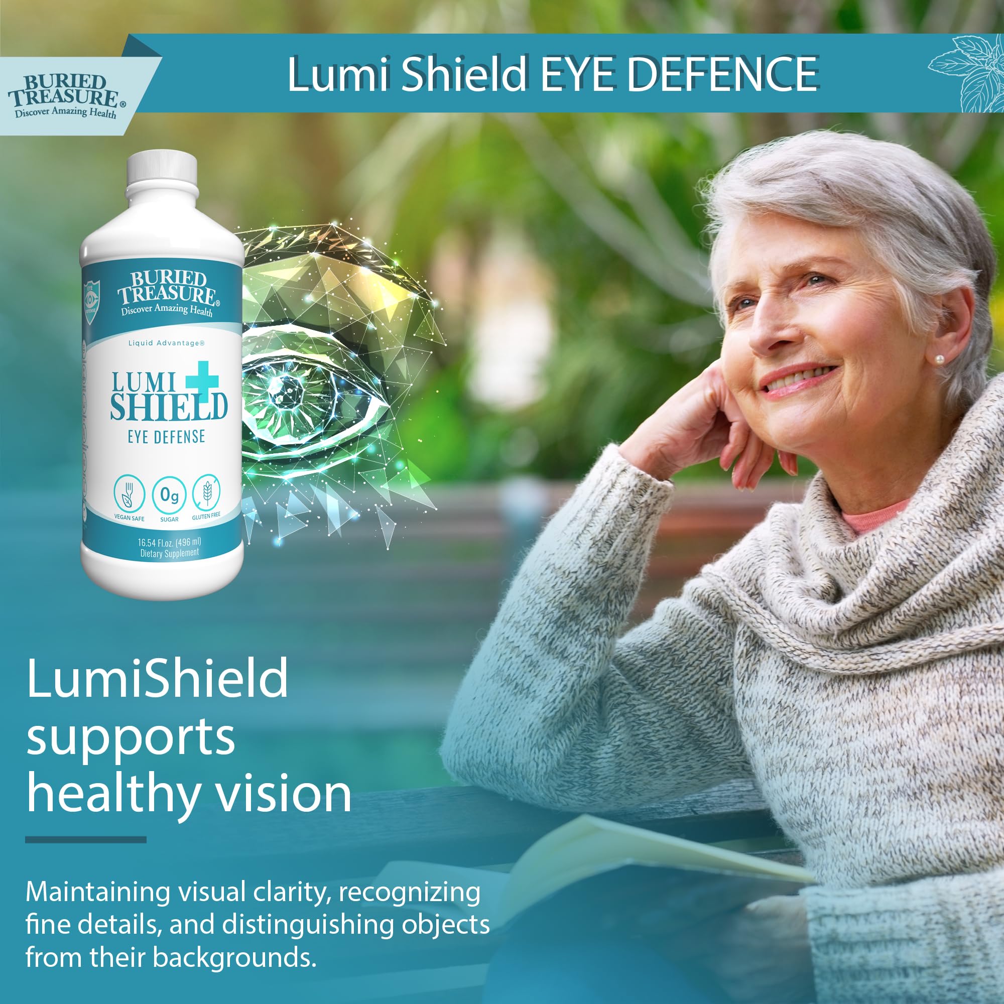 Serving LumiShield Plus on a kitchen counter for quick daily use in routine