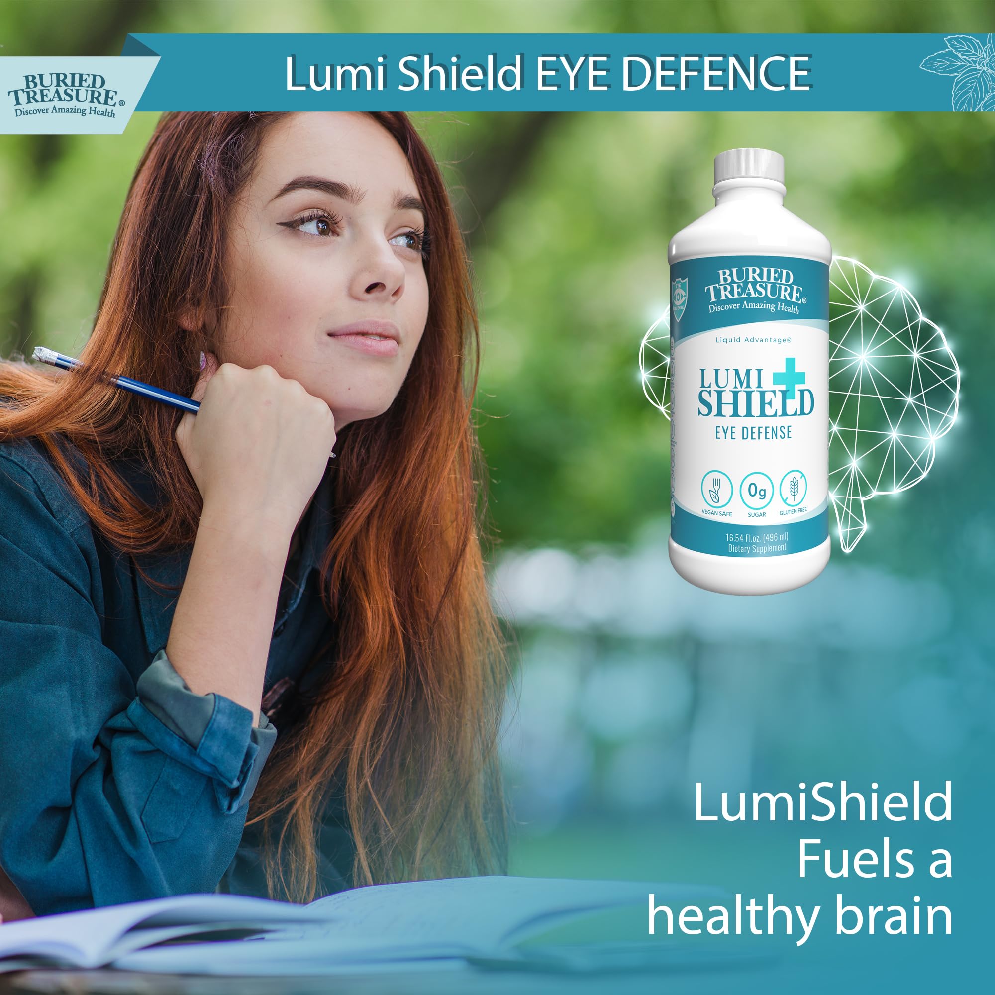 Packaging box and label highlight gluten-free and dairy-free features of LumiShield Plus