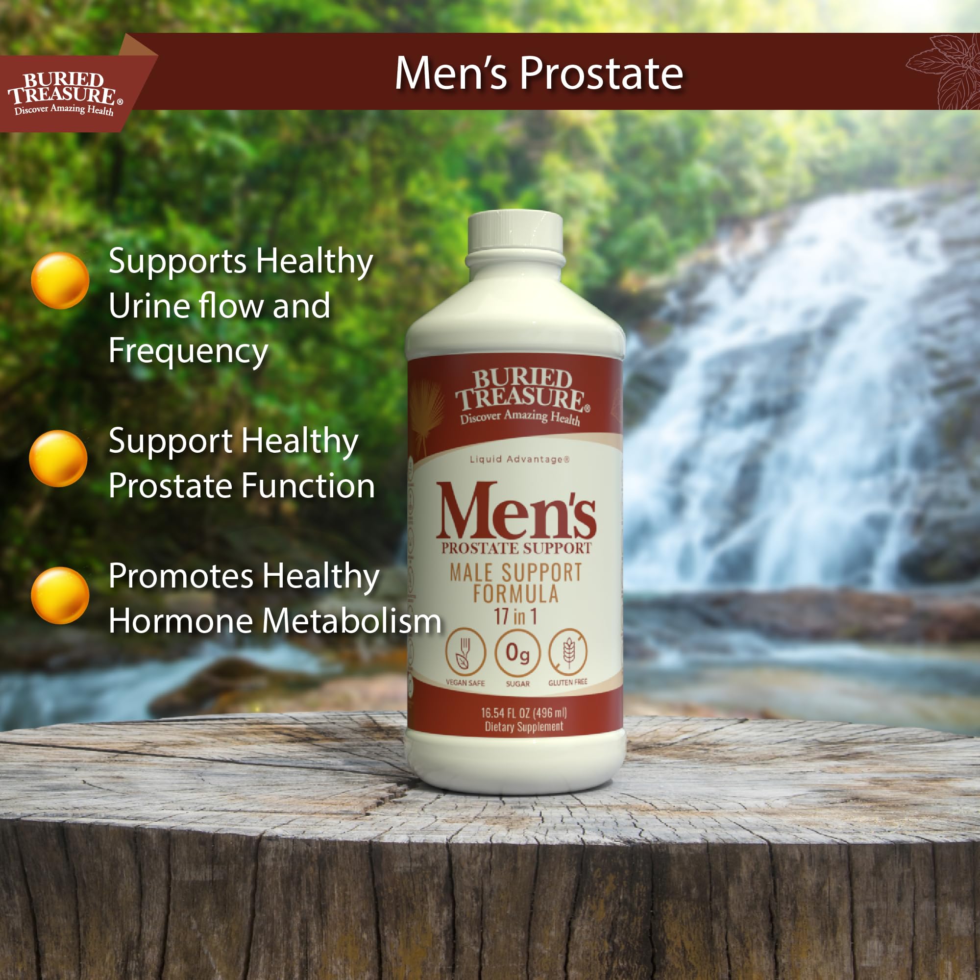 Pouring Buried Treasure Men's Prostate Complete liquid for absorption.