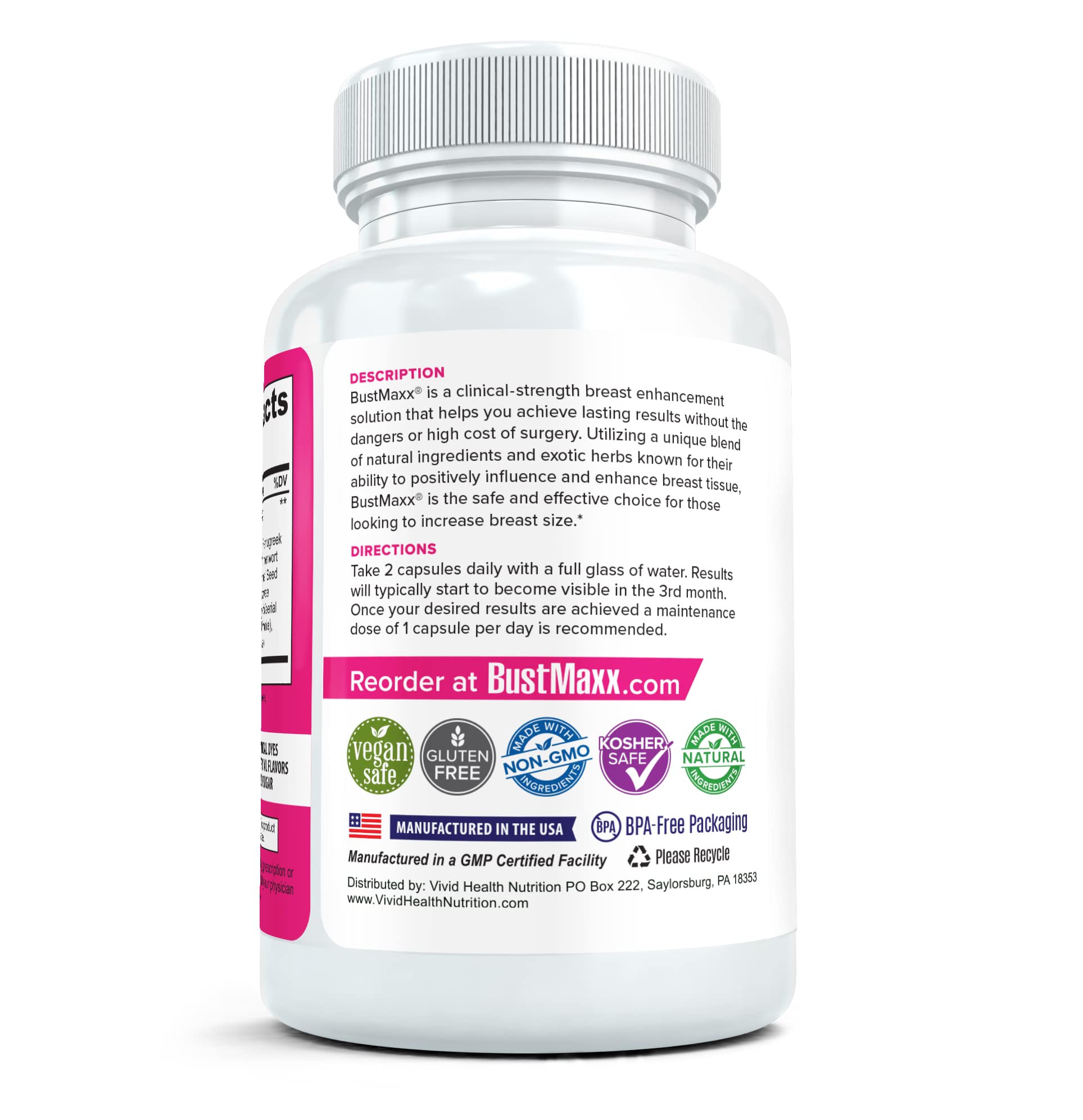 BustMaxx capsules in hand illustrate easy, discreet daily supplementation