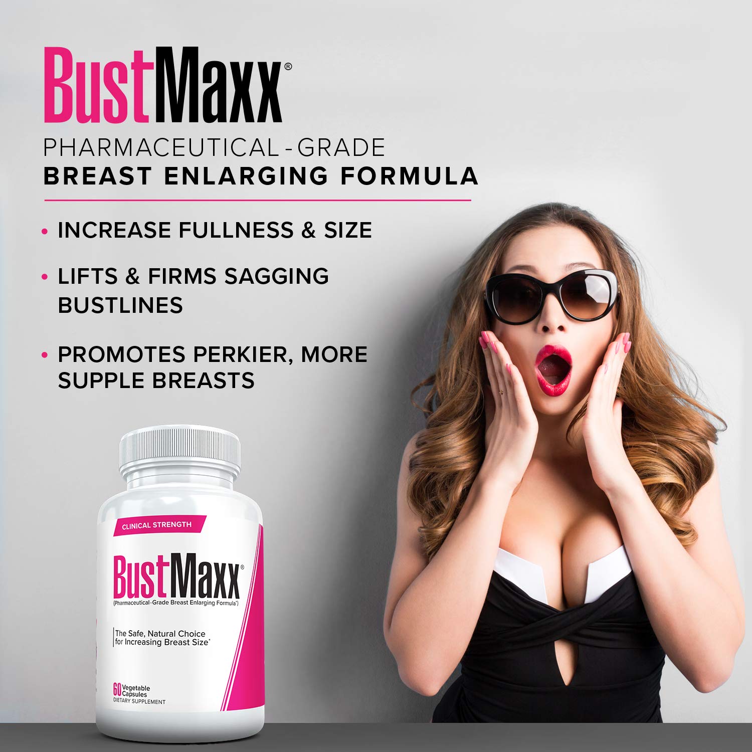 BustMaxx label detail highlights clear, quality-checked ingredients