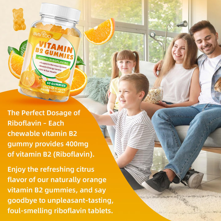 BVIVLOO orange gummy serving with glass suggests daily wellness habit.