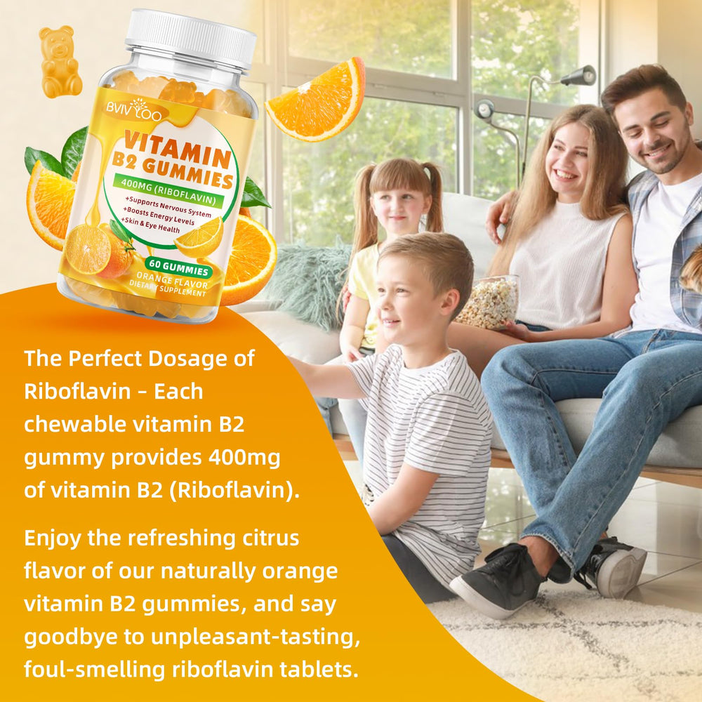BVIVLOO orange gummy serving with glass suggests daily wellness habit.