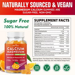 BVIVLOO Calcium Gummies 1000mg highlights D3 for calcium absorption.