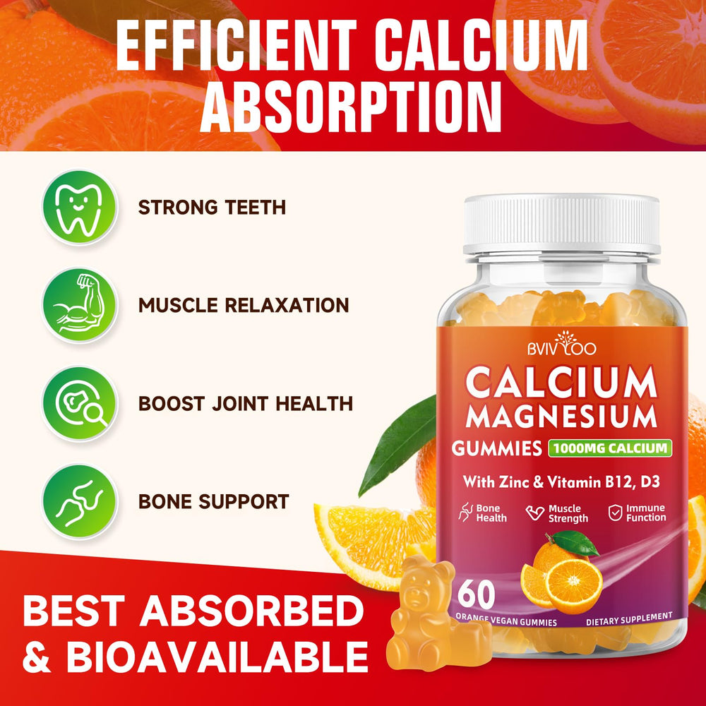 BVIVLOO Calcium Gummies with K2 guide calcium to bones.