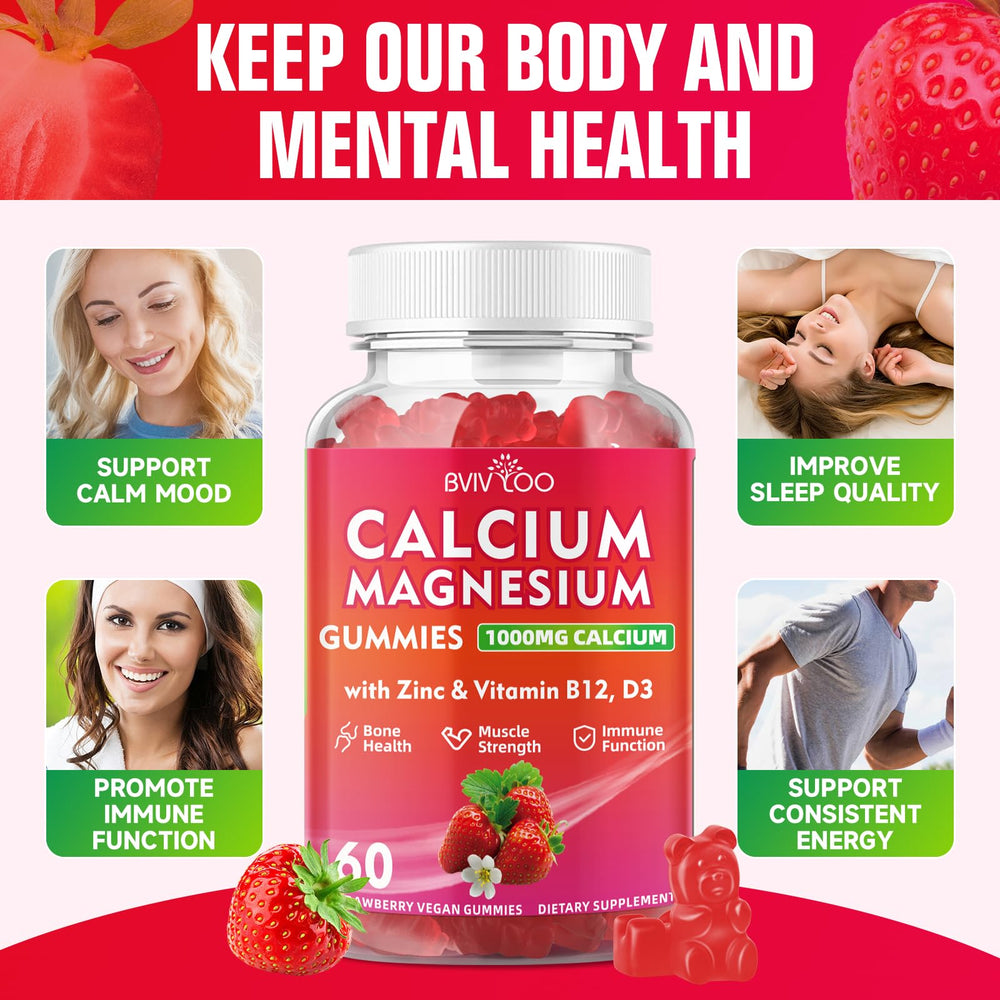BVIVLOO Calcium Gummies serving size label emphasizes simple daily dosing.