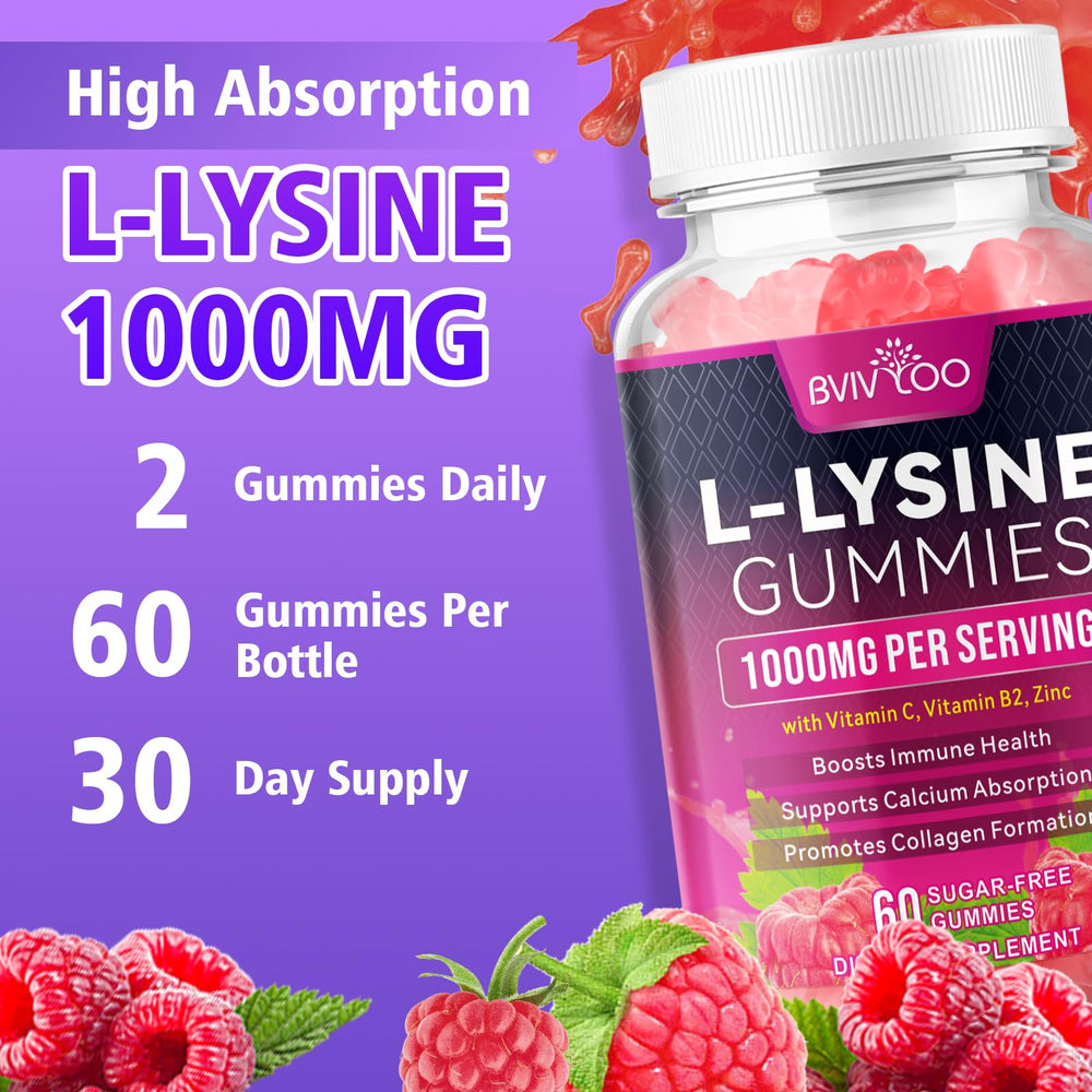 Gluten-free and allergen-friendly BVIVLOO Lysine gummies.